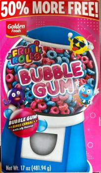 GOLDEN FOODS Fruti Rolls 'Bubble Gum'  Artificially Flavored Cereal 481 gr